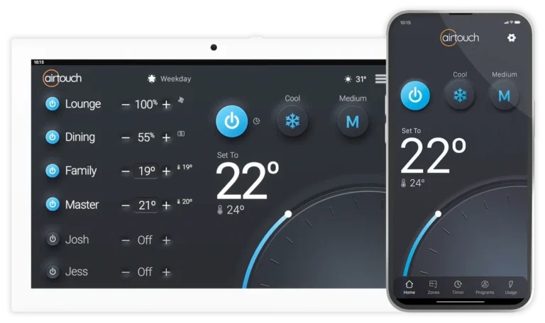 AirTouch 5 smart air conditioning control panel